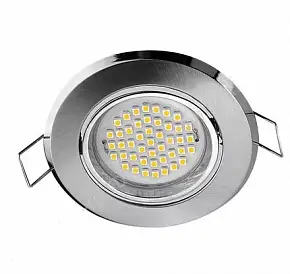 Точечный встраиваемый светодиодный светильник Santiago 3W, 220V,инокс, холодный белый — купить оптом и в розницу в интернет магазине GTV-Meridian.